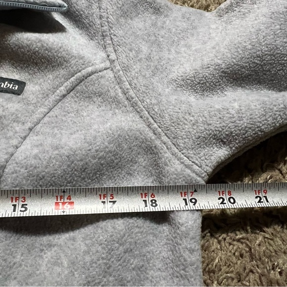 Columbia Gray Heather Full Zip Fleece Jacket Size Smalll - Picture 9 of 10